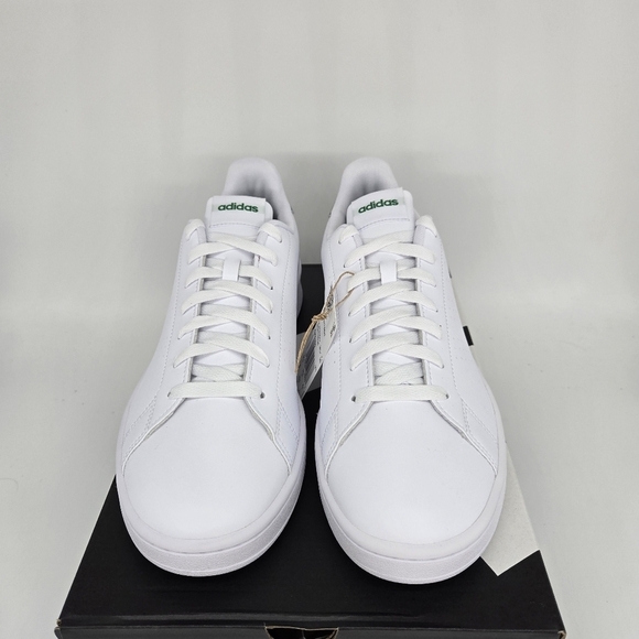 New adidas Advantage Cloud White Green Men\'s Tennis Shoes Size 12